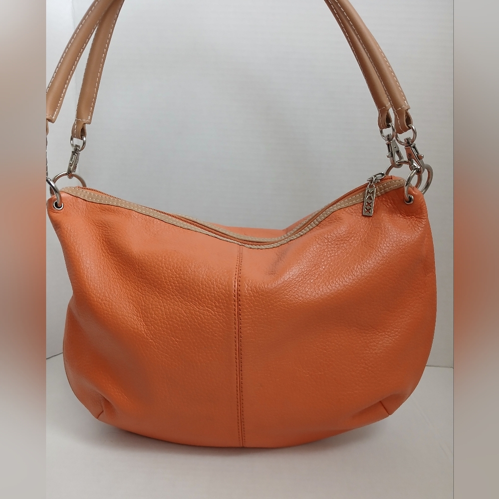 Maxx New York Orange Leather Shoulder Bag Purse